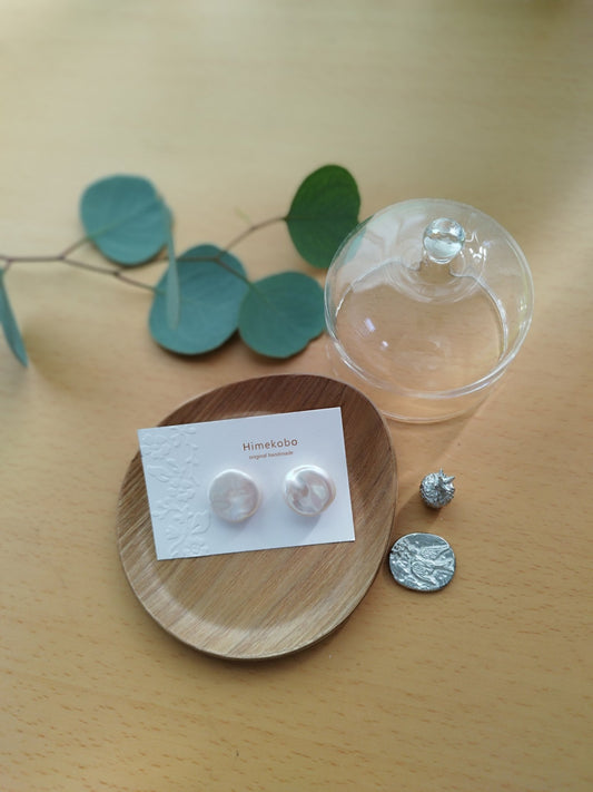 バロックパール 16mm シルバーピアス - Himekobo